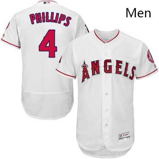 Mens Majestic Los Angeles Angels of Anaheim 4 Brandon Phillips White Flexbase Authentic Collection MLB Jersey